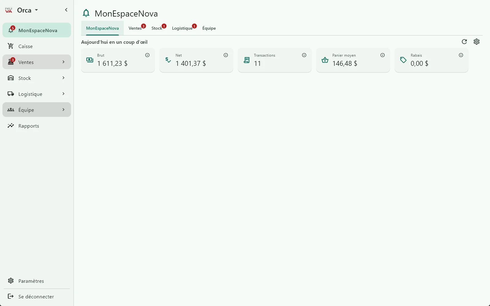 MyNovaSpace — aujourd'hui en un coup d'œil
